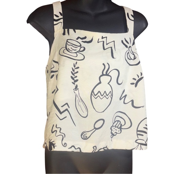 Elena Doodle Print Tank Top (also known as the Sketch Print Tank) Blu Pepper - Picture 2 of 9